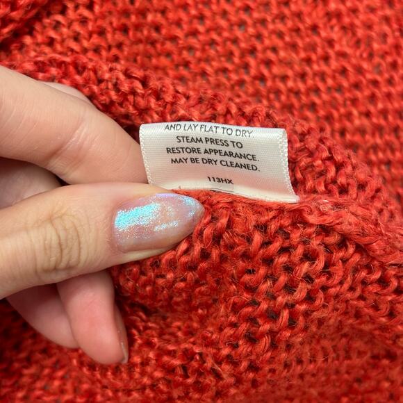 Eileen Fisher Deep Orange Hemp/Linen Crew Neck Tunic Sweater - Picture 10 of 10